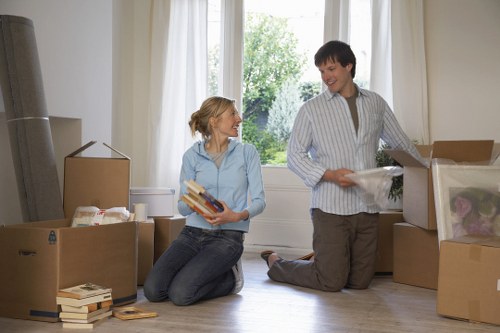 Labelled cartons and packing essentials for a Bayswater relocation