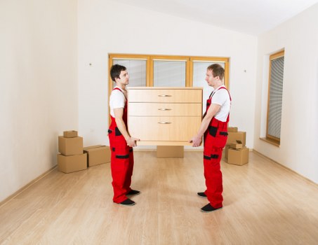 Packed household items ready for house removals in Bayswater